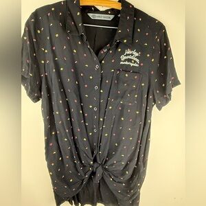 Harley-Davidson Button Down Twist Shirt with Mini Print